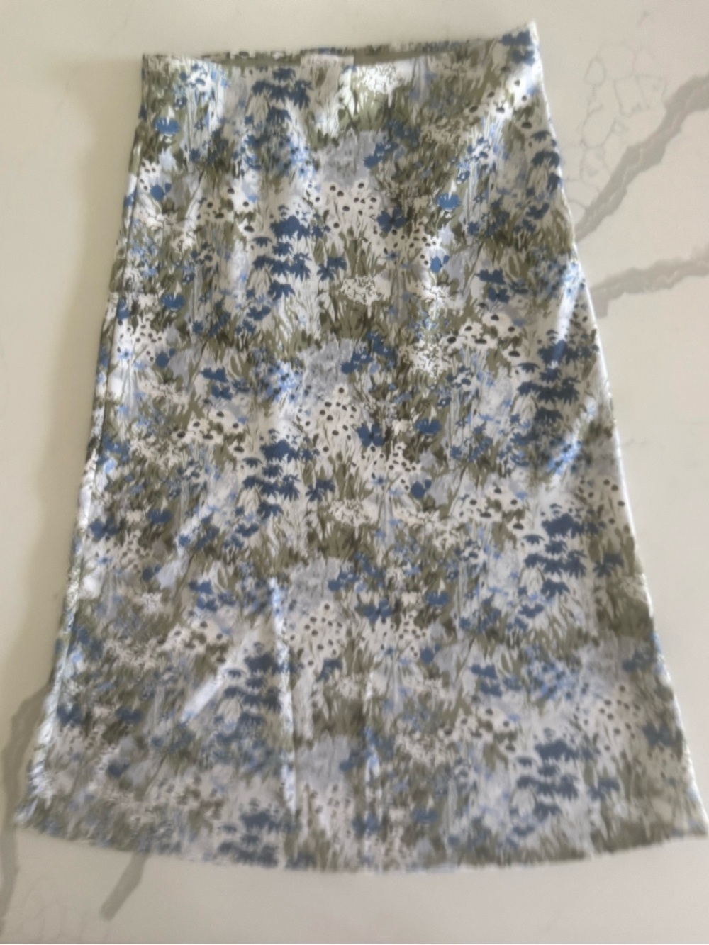 Rachel Zoe Floral-Print Midi Skirt in Blue and Olive